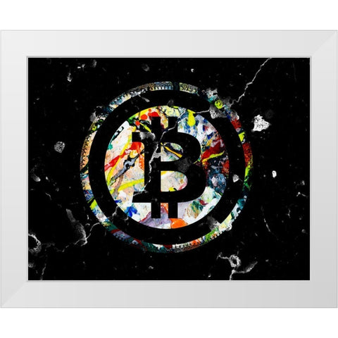 Bitcoin Paint White Modern Wood Framed Art Print by Smith, Karen