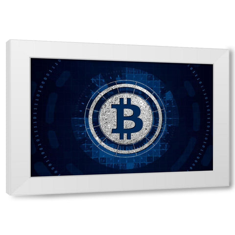 Bitcoin Cyber White Modern Wood Framed Art Print by Smith, Karen