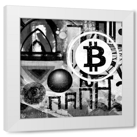 Bitcoin Trio White Modern Wood Framed Art Print by Smith, Karen
