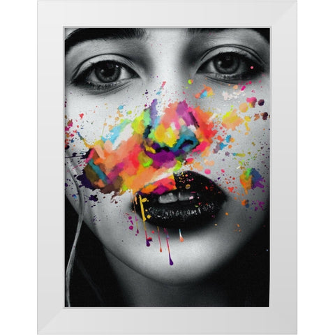 Face Paint White Modern Wood Framed Art Print by Smith, Karen