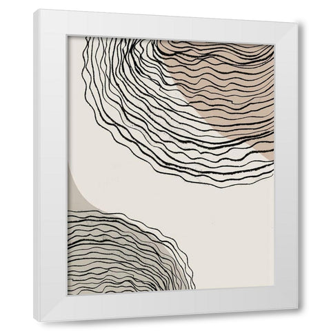 Swirlage I White Modern Wood Framed Art Print by Smith, Karen