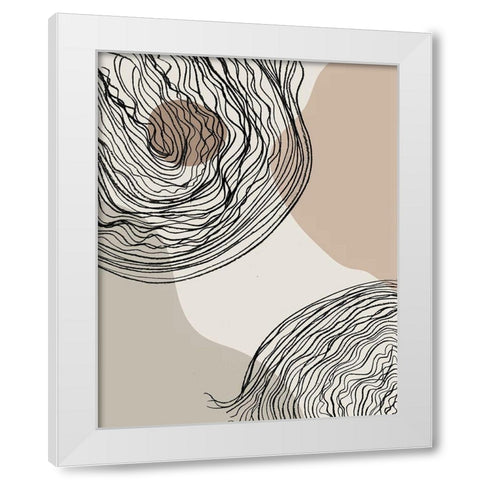 Swirlage II White Modern Wood Framed Art Print by Smith, Karen
