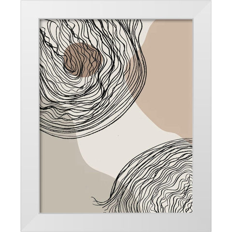 Swirlage II White Modern Wood Framed Art Print by Smith, Karen