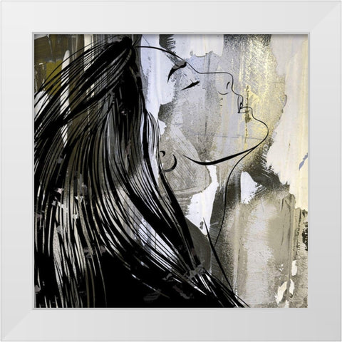 Face in the Wall I White Modern Wood Framed Art Print by Smith, Karen