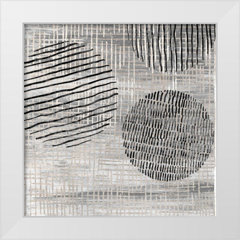 Line and Circle I White Modern Wood Framed Art Print by Smith, Karen