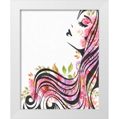 Rosey II White Modern Wood Framed Art Print by Smith, Karen