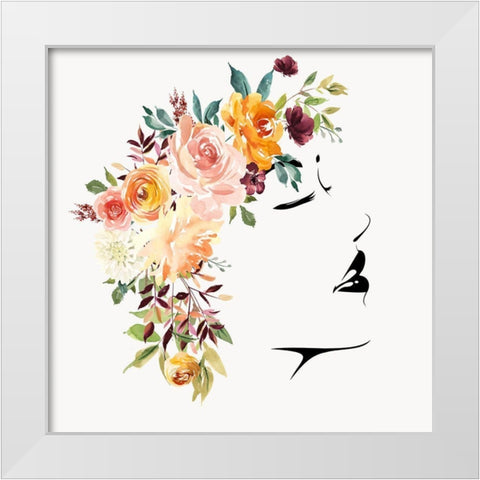 Bouquet White Modern Wood Framed Art Print by Smith, Karen