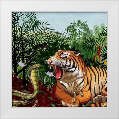 Jungler II White Modern Wood Framed Art Print by Smith, Karen