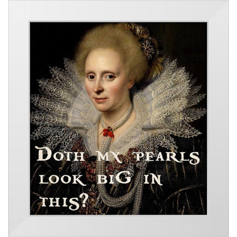 Pearls  White Modern Wood Framed Art Print by Smith, Karen