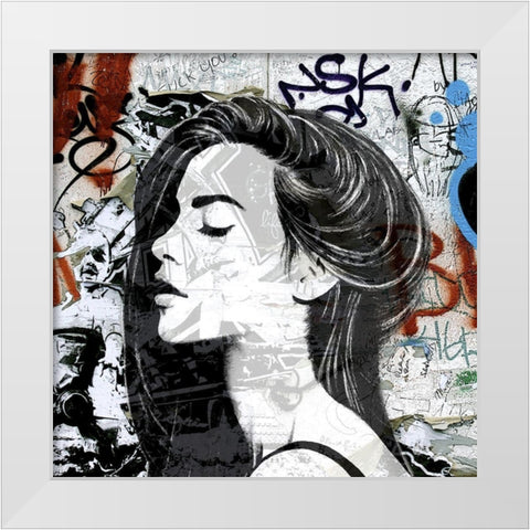 Woman in the Wall White Modern Wood Framed Art Print by Smith, Karen