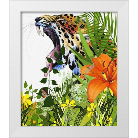 Jungle Moves II White Modern Wood Framed Art Print by Smith, Karen