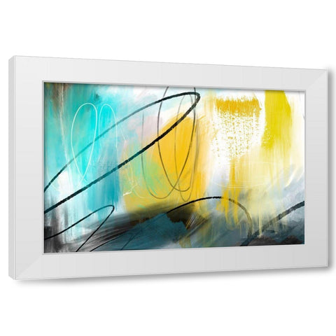 Sun Showers White Modern Wood Framed Art Print by Naskrent, Delores
