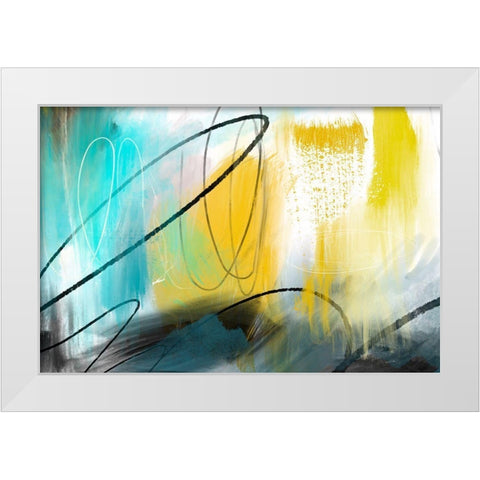 Sun Showers White Modern Wood Framed Art Print by Naskrent, Delores