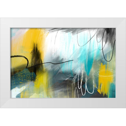 Soft Drizzle White Modern Wood Framed Art Print by Naskrent, Delores