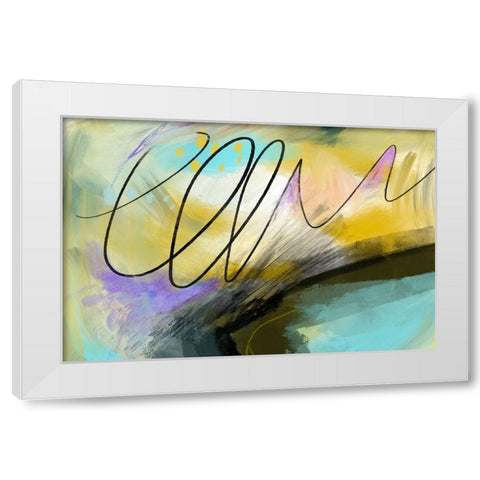 Mumble White Modern Wood Framed Art Print by Naskrent, Delores