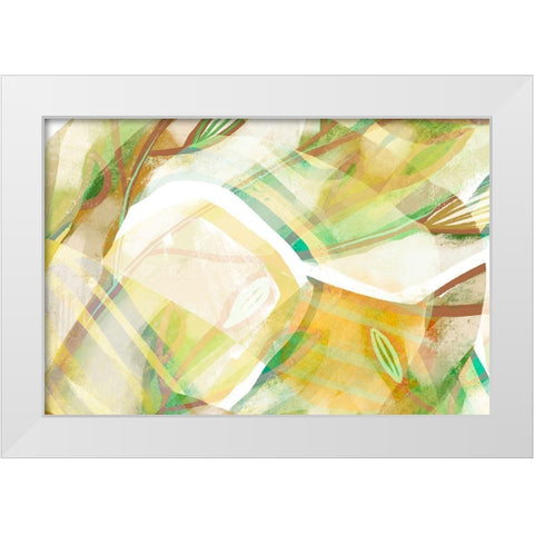 Broadleaf White Modern Wood Framed Art Print by Naskrent, Delores