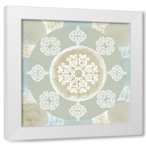 Mint Mandala I White Modern Wood Framed Art Print by Kouta, Flora