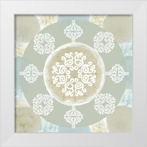 Mint Mandala I White Modern Wood Framed Art Print by Kouta, Flora