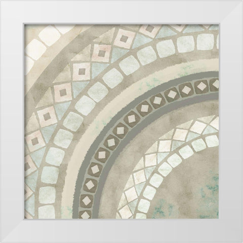 Amalfi Mosaic III White Modern Wood Framed Art Print by Kouta, Flora