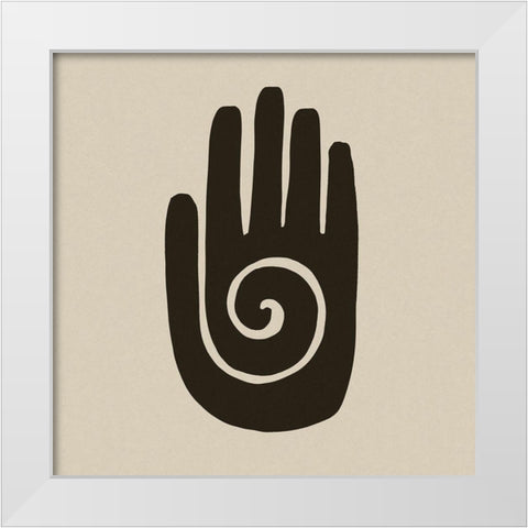 Healing Hand Block Print White Modern Wood Framed Art Print by Haase, Andrea