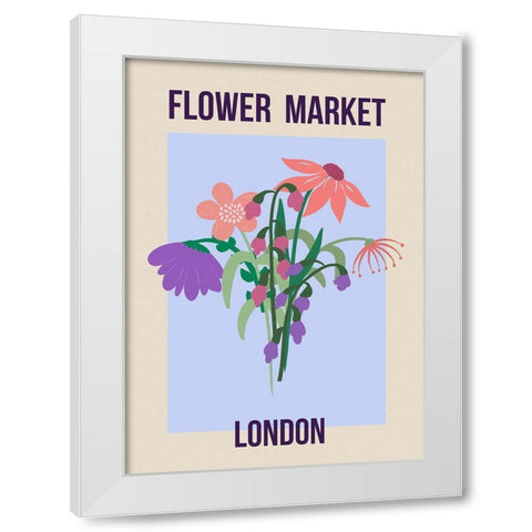 Flower Market London White Modern Wood Framed Art Print by Haase, Andrea