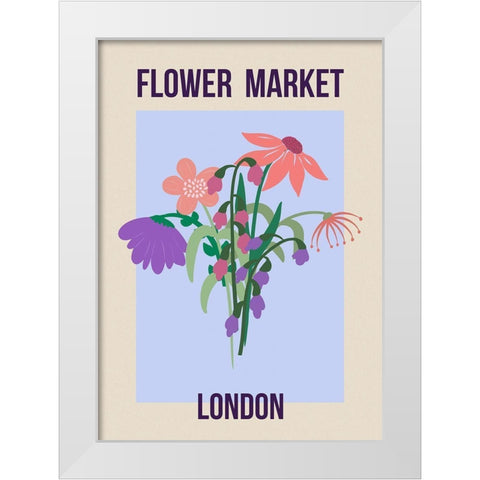 Flower Market London White Modern Wood Framed Art Print by Haase, Andrea
