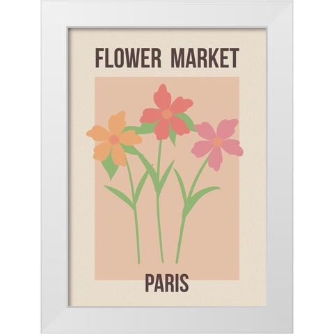 Flower Market Paris White Modern Wood Framed Art Print by Haase, Andrea