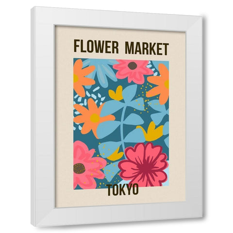 Flower Market Tokyo White Modern Wood Framed Art Print by Haase, Andrea