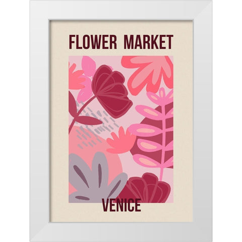 Flower Market Venice White Modern Wood Framed Art Print by Haase, Andrea