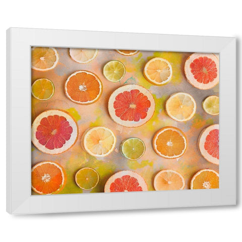 Citrus Fun White Modern Wood Framed Art Print by Haase, Andrea
