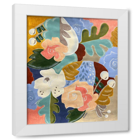 Melange of Flowers White Modern Wood Framed Art Print by Wojahn, Holly