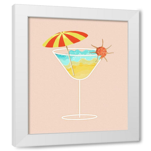 Beach in a Glass White Modern Wood Framed Art Print by Smith, Karen