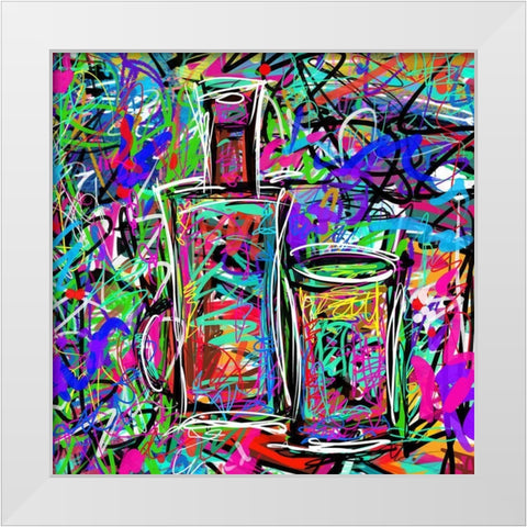 Boozey II White Modern Wood Framed Art Print by Novak, Rick