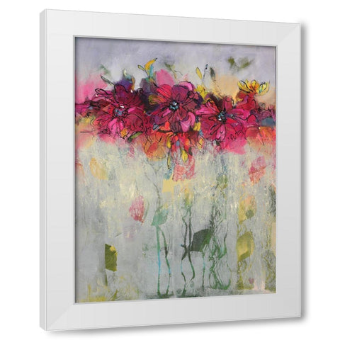 Misty Flowers I White Modern Wood Framed Art Print by Eaton, Winnie