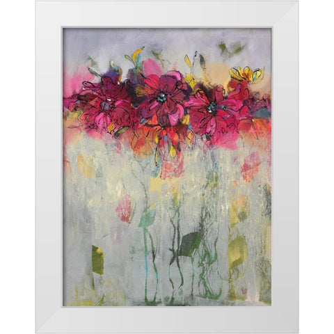 Misty Flowers I White Modern Wood Framed Art Print by Eaton, Winnie
