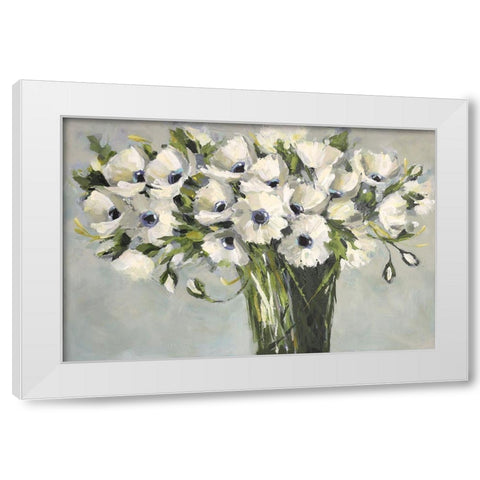 White Poppies White Modern Wood Framed Art Print by Eaton, Winnie