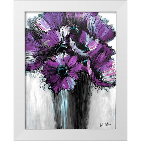 Purple Poppies White Modern Wood Framed Art Print by Eaton, Winnie