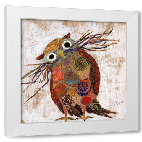 Curious Owl White Modern Wood Framed Art Print by St Hilaire, Elizabeth