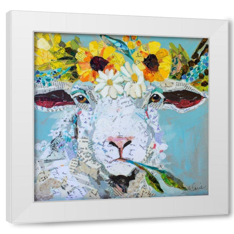 Floral Sheep II White Modern Wood Framed Art Print by St Hilaire, Elizabeth
