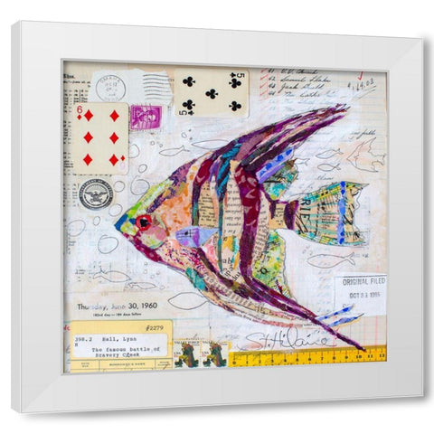 Angel Fish at Bravery Creek White Modern Wood Framed Art Print by St Hilaire, Elizabeth