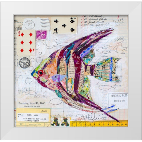 Angel Fish at Bravery Creek White Modern Wood Framed Art Print by St Hilaire, Elizabeth