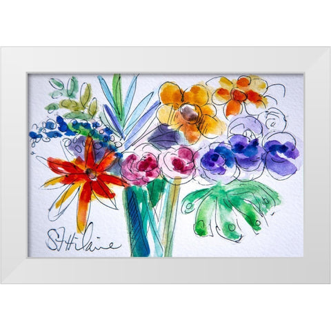 Joy White Modern Wood Framed Art Print by St Hilaire, Elizabeth