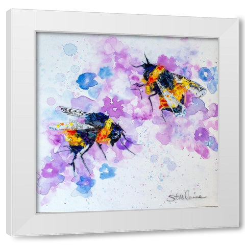 We Are Bees White Modern Wood Framed Art Print by St Hilaire, Elizabeth