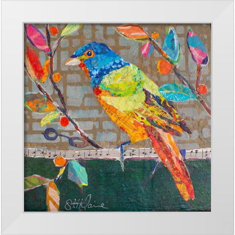 Bunting Blue White Modern Wood Framed Art Print by St Hilaire, Elizabeth