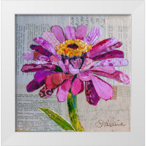 Z is for Zinnia White Modern Wood Framed Art Print by St Hilaire, Elizabeth