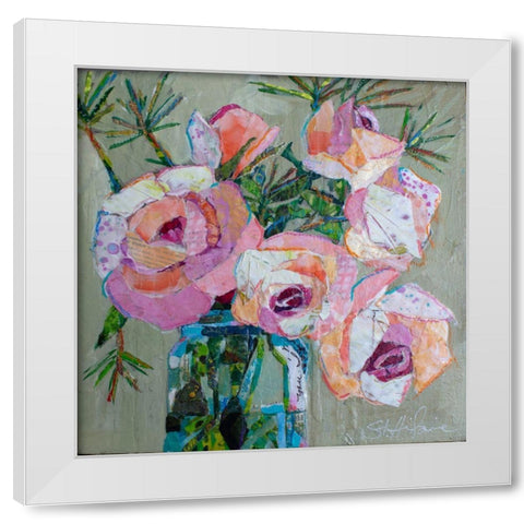 Pink Pearl White Modern Wood Framed Art Print by St Hilaire, Elizabeth