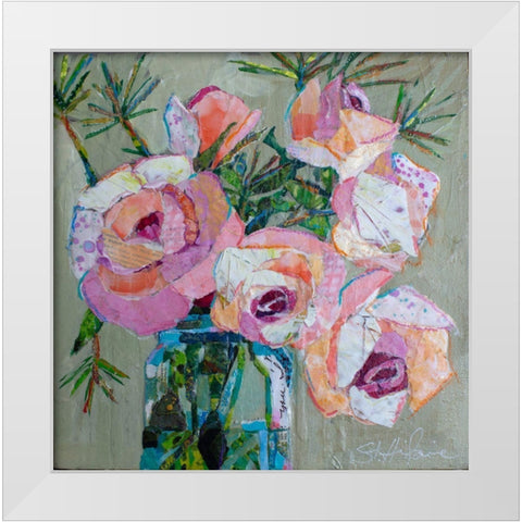 Pink Pearl White Modern Wood Framed Art Print by St Hilaire, Elizabeth