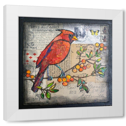 Cardinal US Mail White Modern Wood Framed Art Print by St Hilaire, Elizabeth