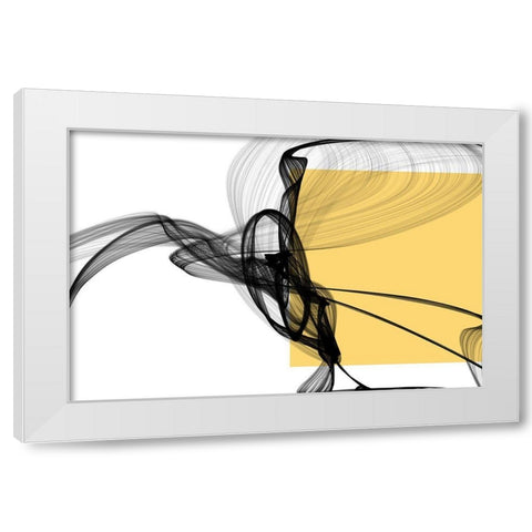 Geometric Shape and Black Abstraction II White Modern Wood Framed Art Print by Orlov, Irena