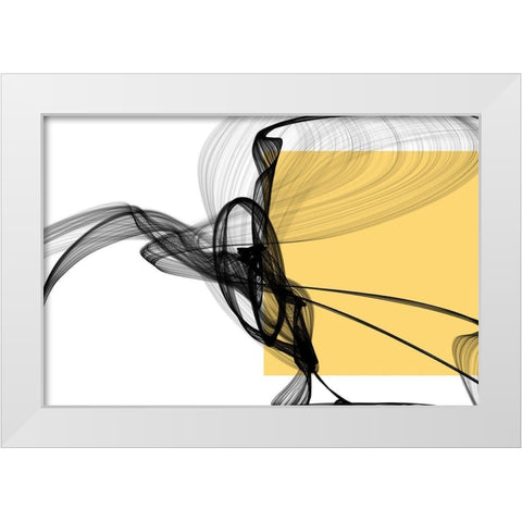 Geometric Shape and Black Abstraction II White Modern Wood Framed Art Print by Orlov, Irena